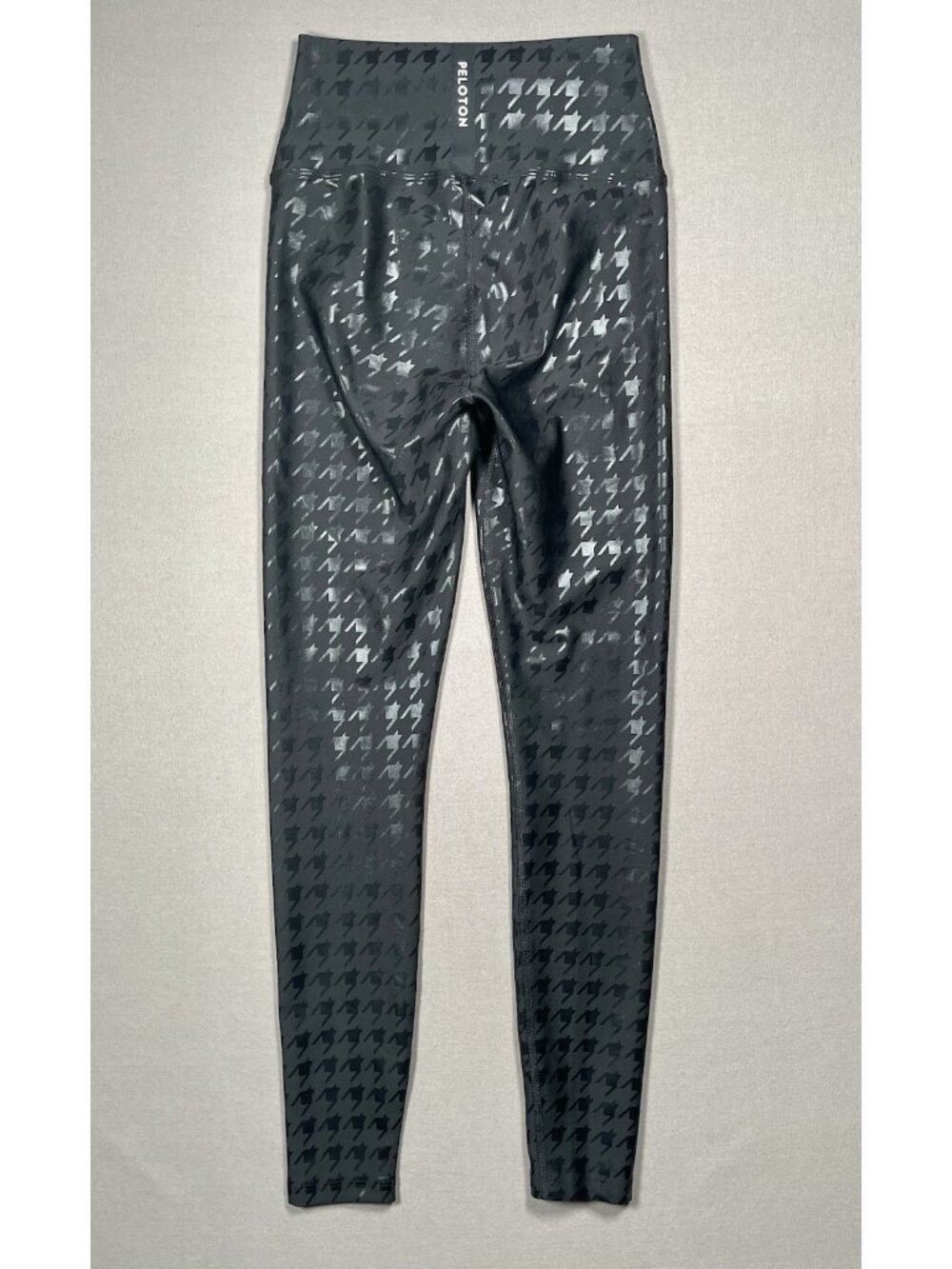 Peloton High Rise Black Shiny Houndstooth Foil Legging - Women Size Small - Picture 8 of 16